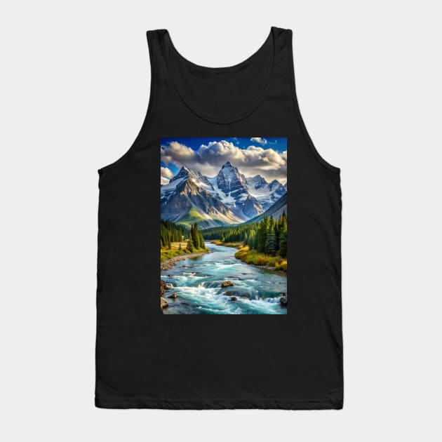 Scenery Mountain River Nature Photography Tank Top by Art-Jiyuu